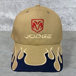 Dodge RAM GMC Chevrolet tan with flames Adjustable strap Baseball Cap Hat racing